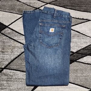 CARHARTT EMBOIDERED 2015 LOOSE-FIT STRAIGHT-LEG DENIM JEAN